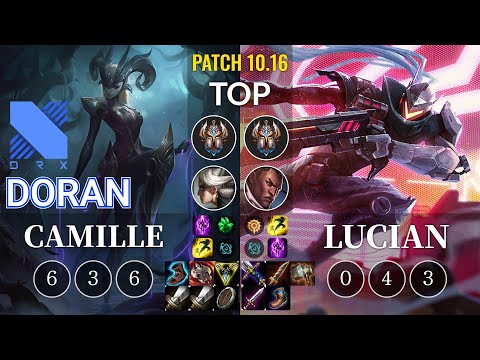 DRX Doran Camille vs Lucian Top - KR Patch 10.16