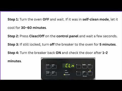 How to Unlock a Frigidaire Oven Door – Power Reset, Self-Clean Lock & Manual Release