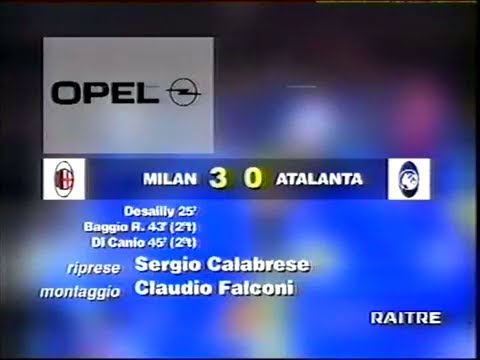 1995-96 (4a - 24-09-1995) Milan-Atalanta 3-0 [Desailly,R.Baggio,DiCanio] Servizio D.S.Rai3