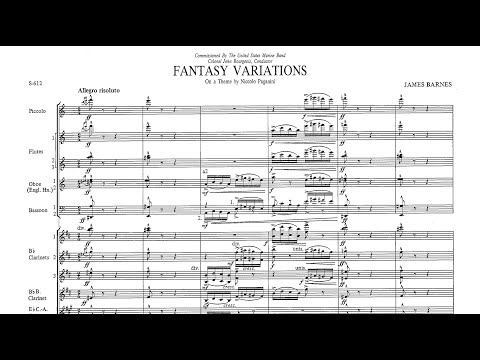 [Score] James Barnes - Fantasy Variations on a Theme by Niccolò Paganini (1988) for concert band
