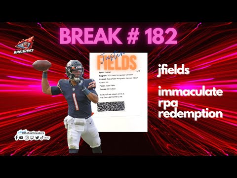 TheHeatBreakers : 02.06.2022 : Break #182 2021 NFL FOTL Immaculate NFL *Justin Fields* Last Card