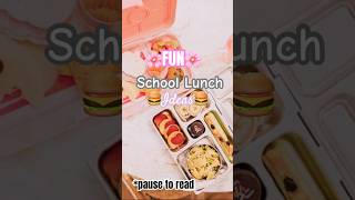 FUN SCHOOL LUNCH IDEAS!🍔🥕🍓#food #aesthetic #school #shorts