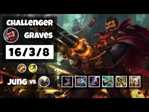 Graves vs Pantheon EU Challenger JUNGLE (16/3/8) - v11.18