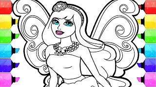 Barbie Coloring Pages | How to Draw and Color Fairy Barbie Coloring Book for Kids