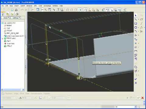 Top Down approach for Sheet Metal in Pro_ENGINEER Wildfire.flv