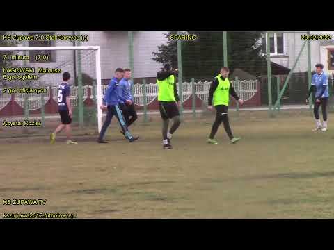 Sparing: KS Żupawa 7-0 Stal Gorzyce (j.) (7-0 Łagowski Mateusz) 20.02.2022