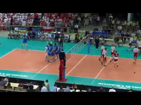 Polska 3 - 2 Włochy, końcówka 2 seta, Katowice (Spodek) 13.06.2014 r. (24- 26) cz.1