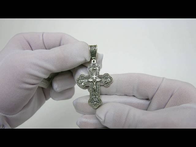 Серебряный крестик с молитвой 3100400 Видеообзор
