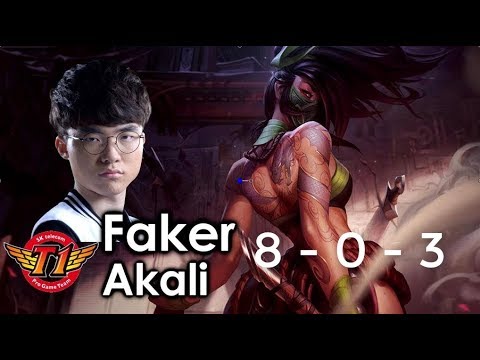 Skt T1 Faker Akali Vs ZEd Mid Lane  8 0 3 - Skt T1 Faker Stream