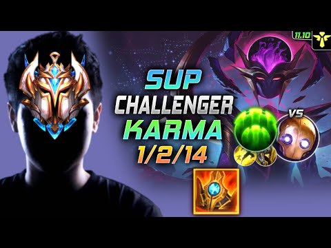 Challenger Karma Support vs Blitzcrank - 챌린저 서폿 카르마 템트리 룬 슈렐 수호자 カルマ Карма 天启者 卡瑪 - LOL KR 11.10