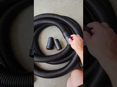 Versatile 20-ft hose for wet/dry shop vac with three adapters