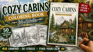 Cozy Cabins Coloring Book 🌲 Relax, Color & Escape Into Nature