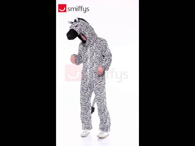 Vídeo relacionado con YODITI Disfraz de cebra para adultos: disfraz de selva unisex para adultos con orejas y cola, animal Onesie Animal Costume Disfraz de carnaval (XL)