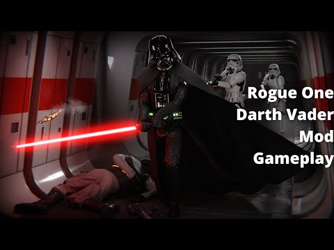 Star Wars Battlefront II - Rogue One Darth Vader Mod Gameplay