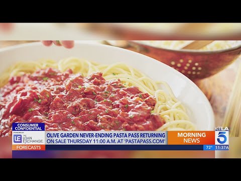 Olive Garden brings back Never‑Ending Pasta Pass; here’s when it goes on sale