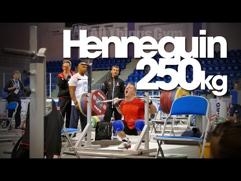 Benjamin Hennequin 250kg Back Squat (France, 85kg) Training Hall Almaty 2014 Worlds