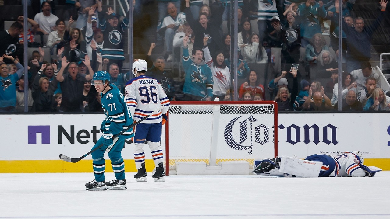 Connor Ingram Out of the Net… Macklin Celebrini Goal