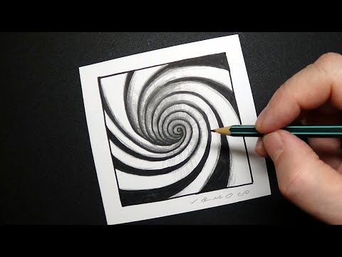 Drawing a Spiral Hole - Zentangle Inspired 3D Illusion - By Vamos