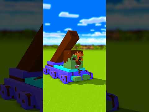 Steve-Alex-Tank and Villagers VS Zombie-Tank - Minecraft animation #minecraft #shorts