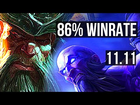 GANGPLANK vs RYZE (MID) | 86% winrate, 6/2/10 | NA Grandmaster | v11.11