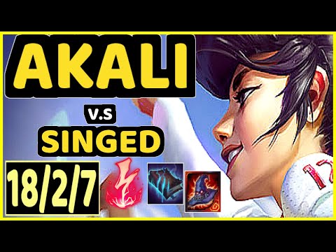 KASHTELAN (AKALI) vs SINGED - 18/2/7 KDA TOP GAMEPLAY - EUW Ranked MASTER