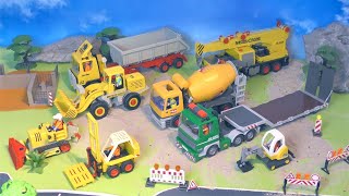 Bagger, Kran, LKW, Baukran, Betonmischer & Trucks - Baustelle - Baufahrzeuge - Vehicles for Kids