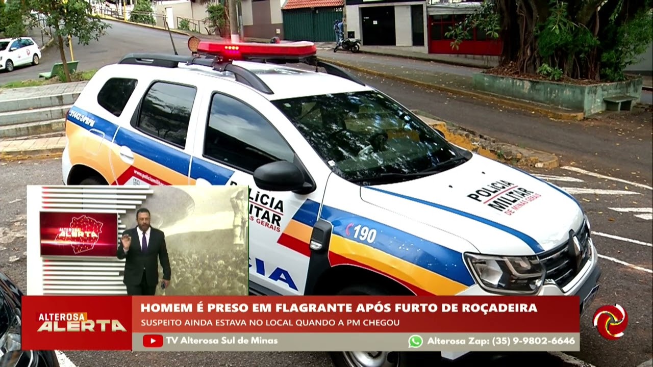 Homem é preso após furtar roçadeira em Alfenas