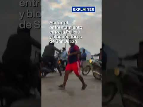 🔴👉🏼Así fue el enfrentamiento entre la Policía y bloqueadores de San Julián. Video: Mega TV SJ