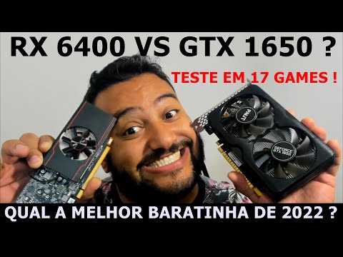 RX 6400 VS GTX 1650 ? COMPARATIVO EM 17 GAMES ! QUAL A MELHOR PLACA BARATINHA DE 2022 ?