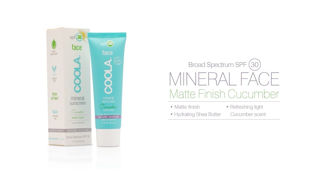 COOLA Mineral Face Matte Finish Sunscreen SPF 30 Cucumber LovelySkin