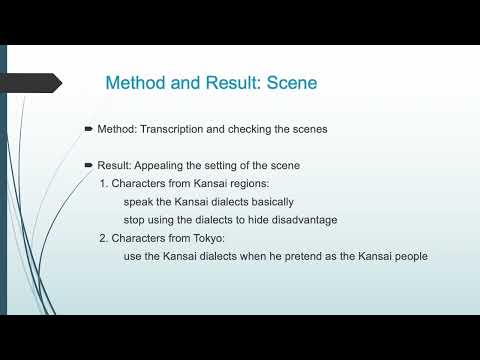英文学科 【言語コミュニケーション卒論発表2021】Characteristics of the Kansai dialects in Japanese animated cartoons