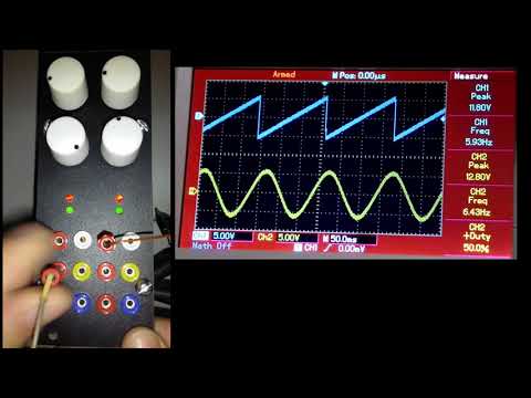 Dual LFO & VCA analog synthesizer module test