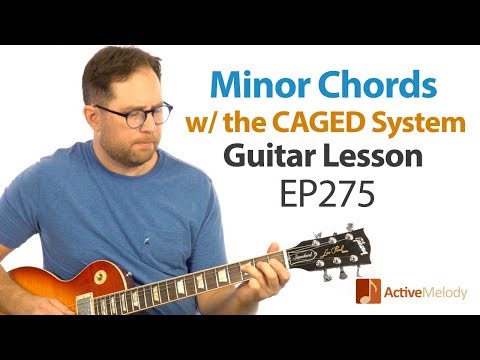 CAGED System for MINOR Chords on guitar. Play Minor chords all over the neck - Guitar Lesson EP275