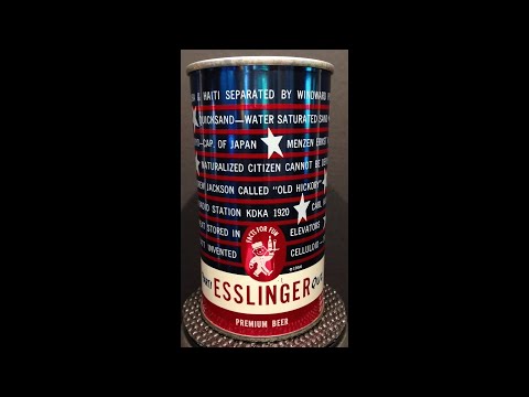 Esslinger Parti Quiz Premium Beer Vintage Zip Tab Pull Top Beer Can