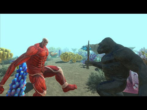 COLOSSAL TITAN VS KING KONG WHO WILL WIN WATER UP ARENA - Animal Revolt Battle Simulator