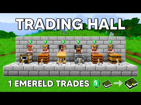 Minecraft EASY VILLAGER TRADING HALL Farm FOR ANY WORLD Tutorial 1.21+ — Minecraft farm tutorial thumbnail