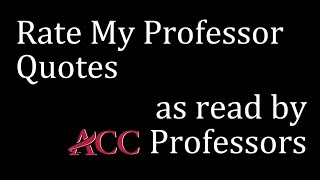 ACC Rate Your Professor