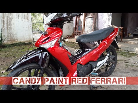 Candy Paint Red Ferrari di Honda Supra X 125