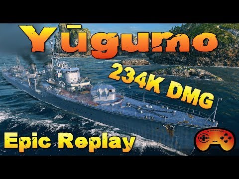 Yugumo 234K DMG Replay in World of Warships "Best of Kradojaner"