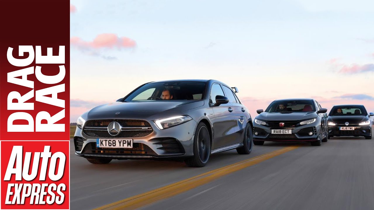 A35 Racing Mercedes-AMG A35 Drag Races Golf R and Civic Type R With Shocking ...