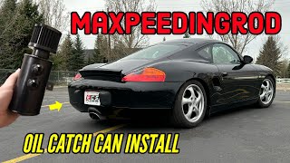 Porsche Boxster Catch can install - MAXPEEDINGRODs vented crank case vent system - 986 track build