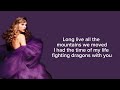 TAYLOR SWIFT Long Live Taylor S Version Lyrics