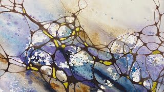 Abstract WATERCOLOR & neurographic ink lines - 347