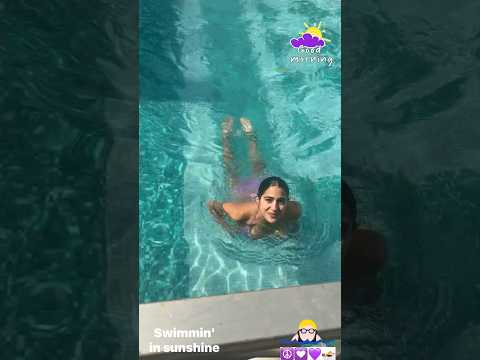 #saraalikhan ❤️ shares her swimming pool time video #shortsvideo #viral