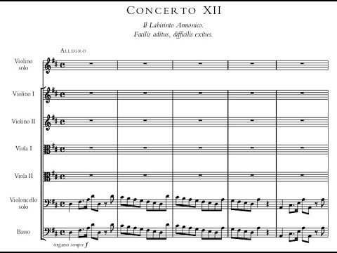 Locatelli - Violin Concerto in D Major 'Labyrinth', Op.3, No.12. {w/ score.}