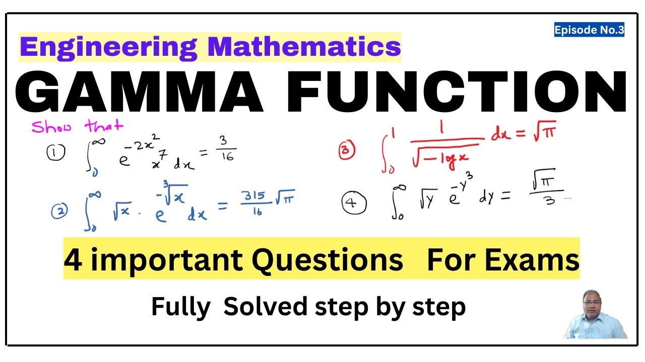 Gamma function |Gamma function -4 important solved problems | Engineering Mathematics Gamma function