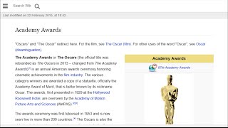The Academy Awards (The Oscars) - Wikipedia