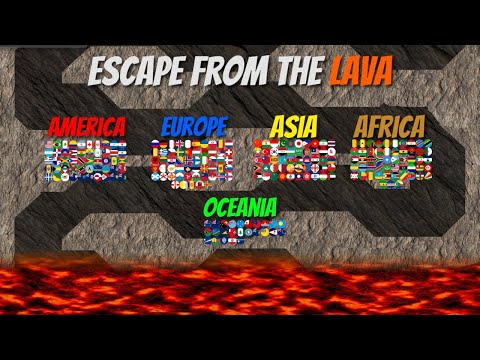 Continents Escape From The Lava - Continents 2025 - Survival - Algodoo 