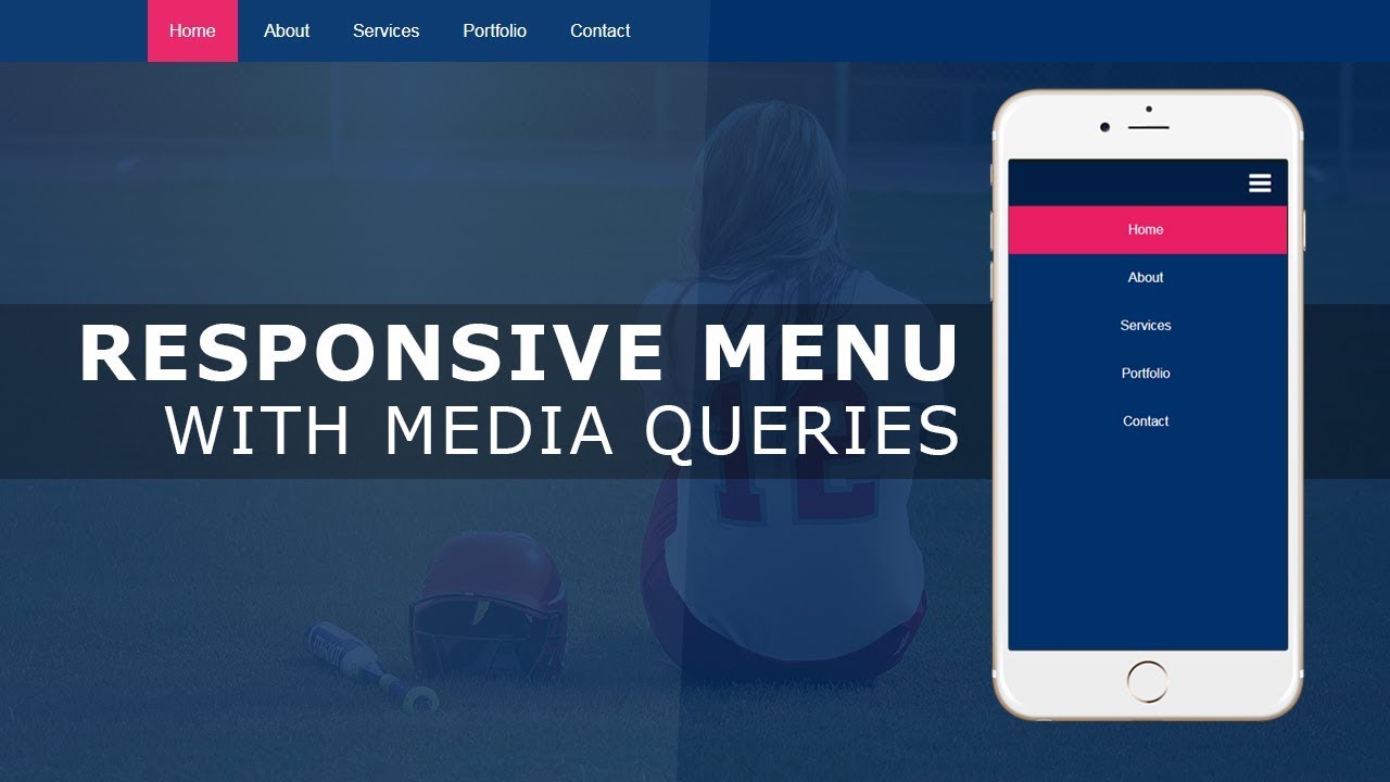 Responsive Navigation Bar with HTML CSS and Javascript | Responsive Menu