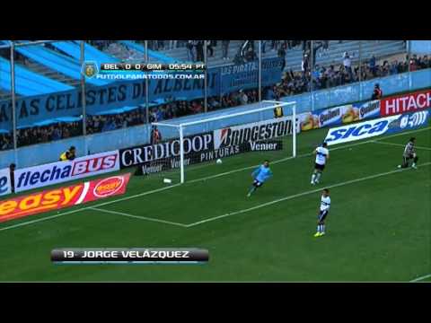 Gol de Velázquez. Belgrano 1 Gimnasia LP 0. Fecha 4. Torneo Inicial 2013